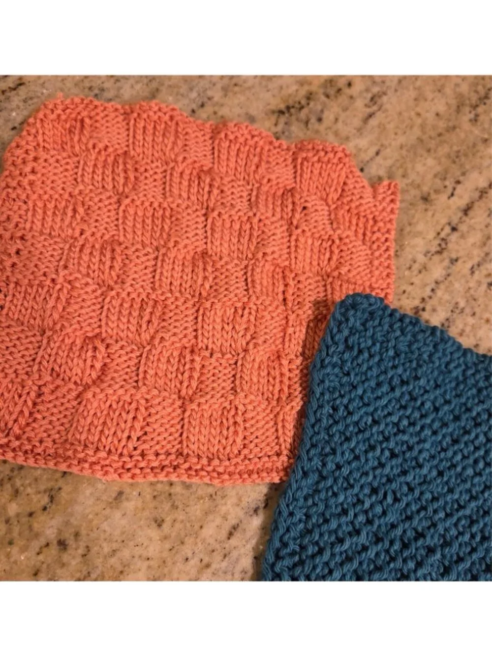 Lot of 3 Florida Colors Miami Teal Orange 100% Cotton Dishclothes Dolphins Knit